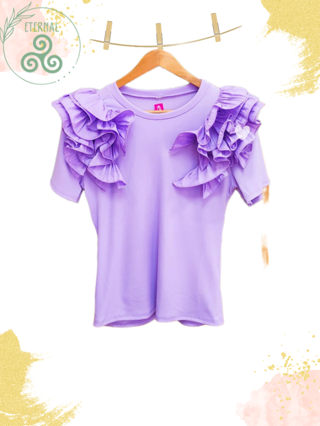 Camiseta Volantes Lila